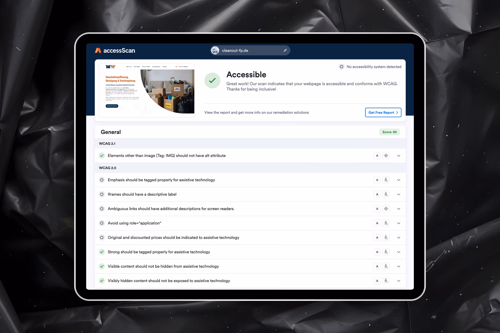 Barrierefreiheit f&uuml;r OnePager