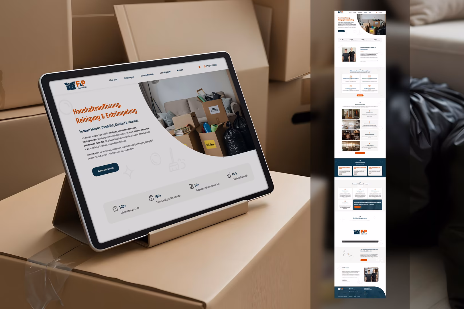 Professionelles UI/UX im OnePager