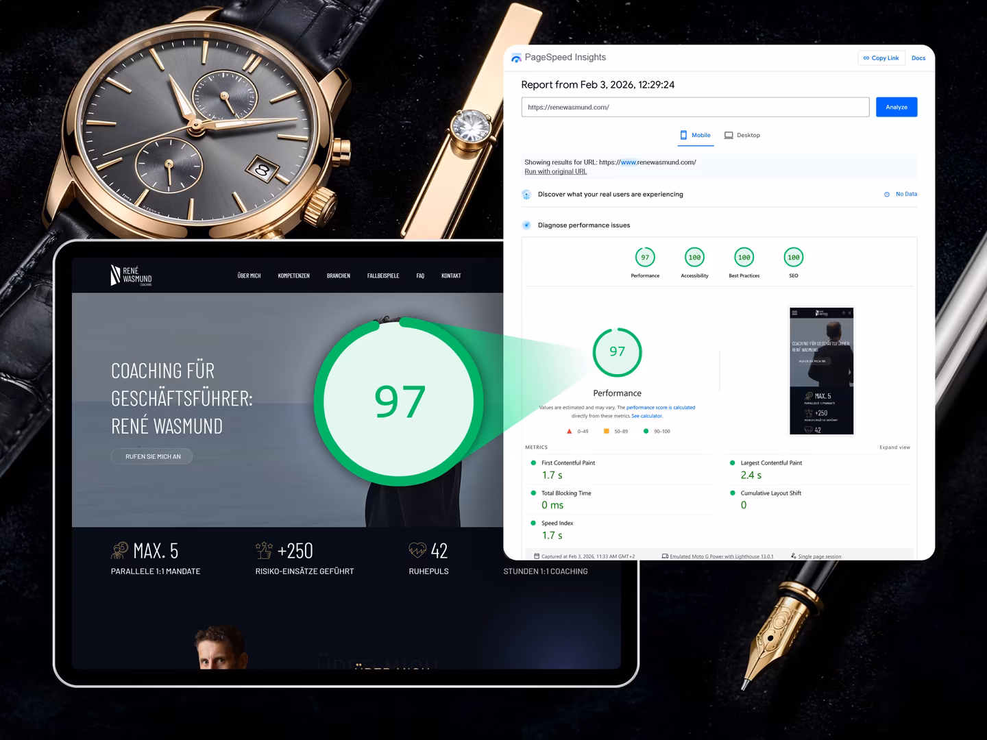 Ultraschneller PageSpeed f&uuml;r die Website