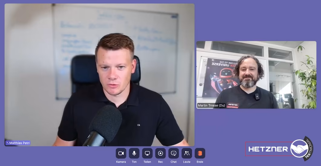 Matthias Petri im Interview mit Hetzner zum Thema: Success Story als Customer