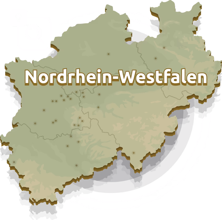 SEO Agentur Nordrhein-Westfalen - Karte der Region mit Standorten für lokale Suchmaschinenoptimierung