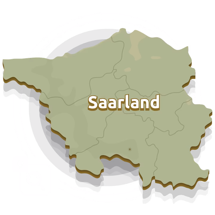 SEO Agentur Saarland - Karte der Region mit Standorten für lokale Suchmaschinenoptimierung