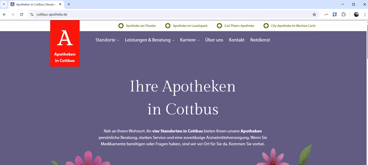 A als Favicon f&uuml;r Apotheken-Website