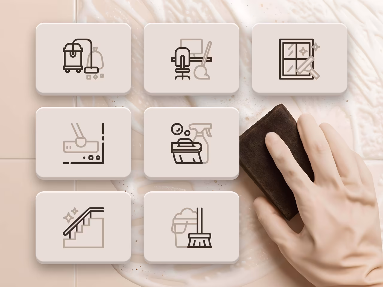 Icons f&uuml;r die Reinigungsfirma