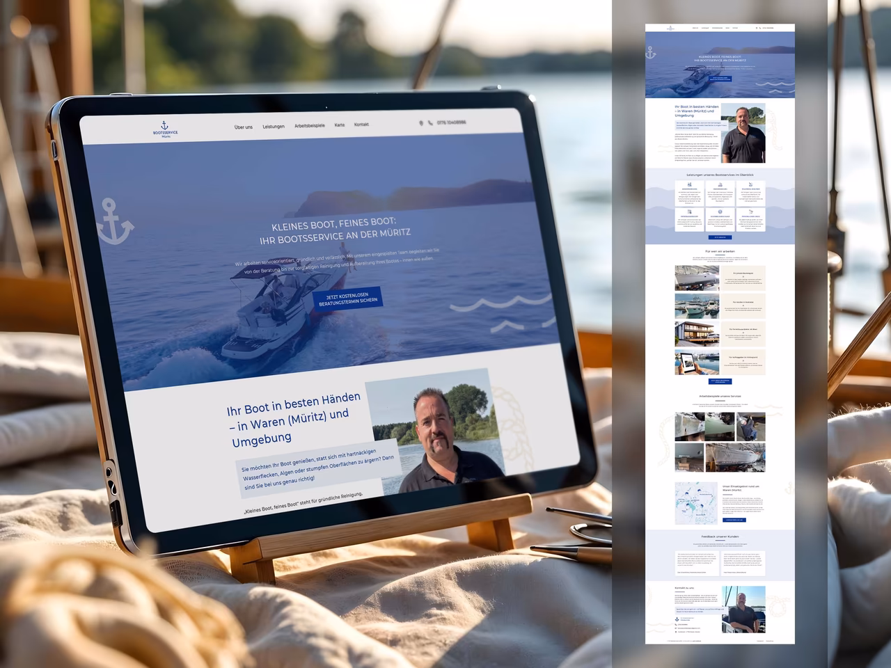 Website f&uuml;r Bootsservice M&uuml;ritz Webdesign und SEO f&uuml;r Handwerksbetrieb