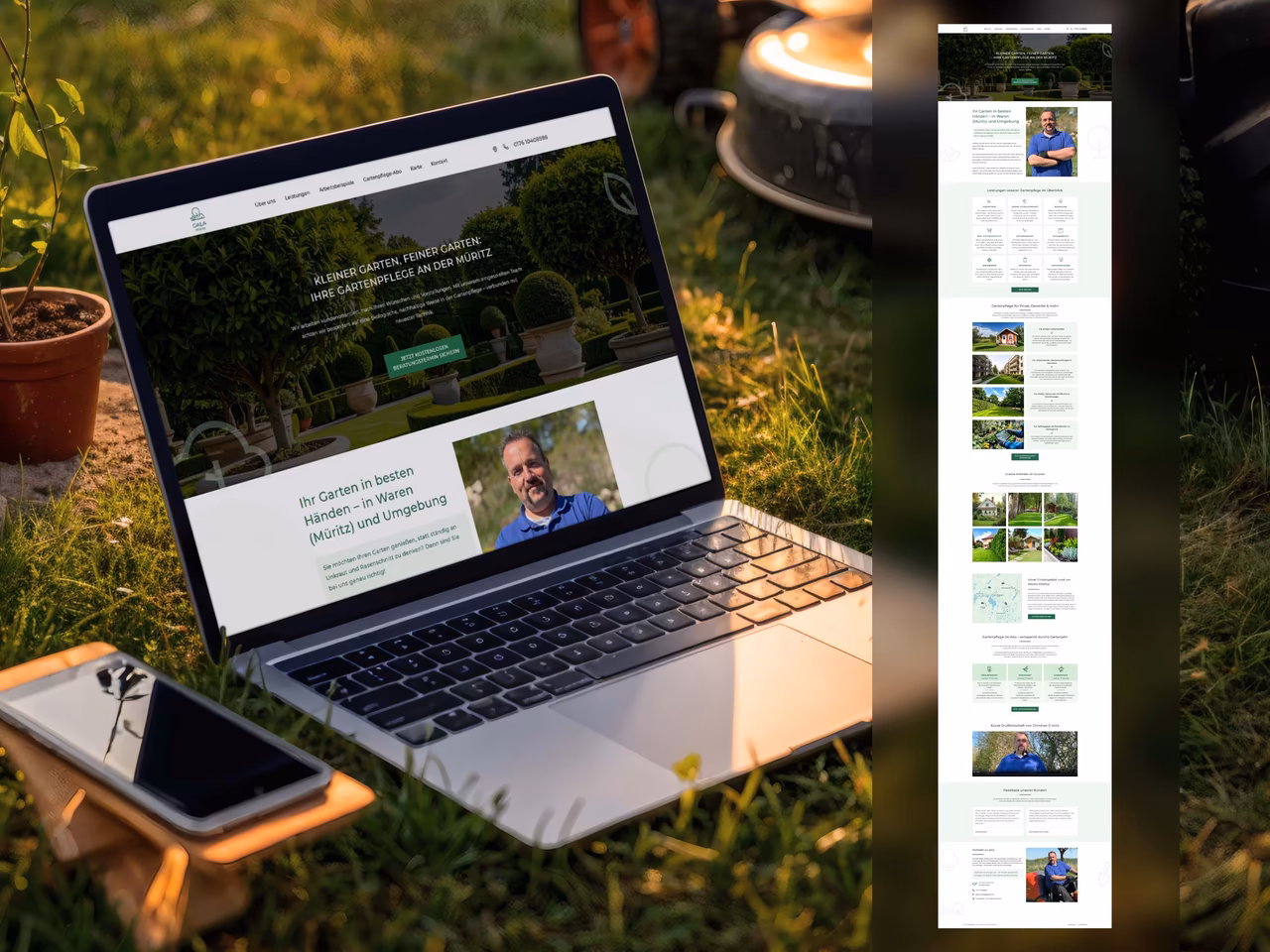 Website f&uuml;r Gartenbau Unternehmen Gala M&uuml;ritz Webdesign f&uuml;r Handwerker