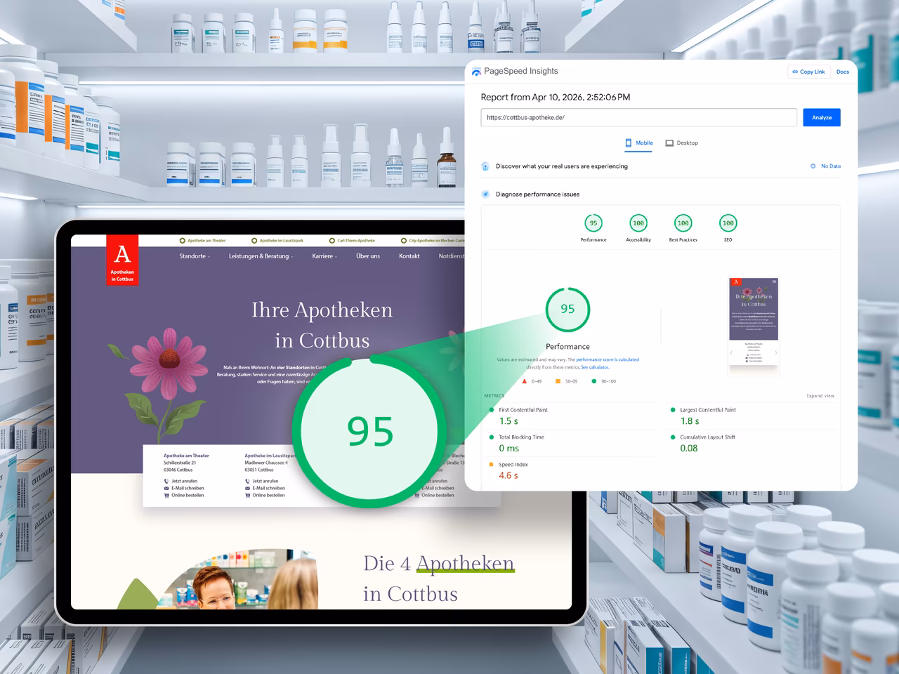 PageSpeed der Apotheken-Website