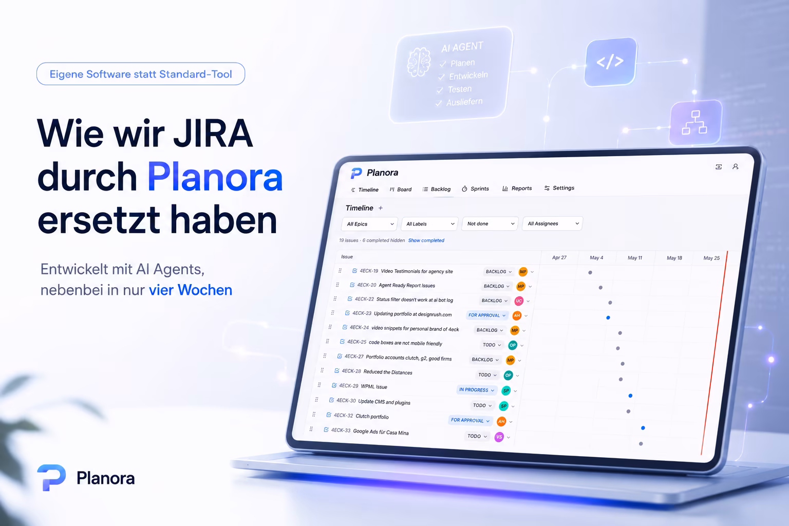 Jira ersetzt durch Planora: die Case Study